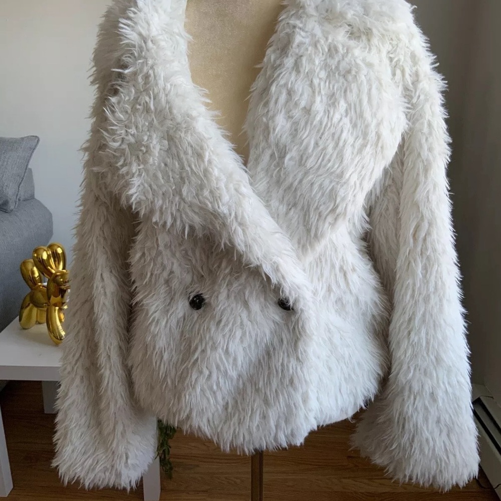 NWT ANTHROPOLOGIE OVERSIZED FAUX FUR JACKET 2X - Picture 4 of 8